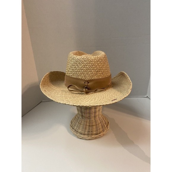 Bullhide Because Of You Western Cowboy Straw Hat Size L Natural 3.5” Brim - Picture 3 of 8